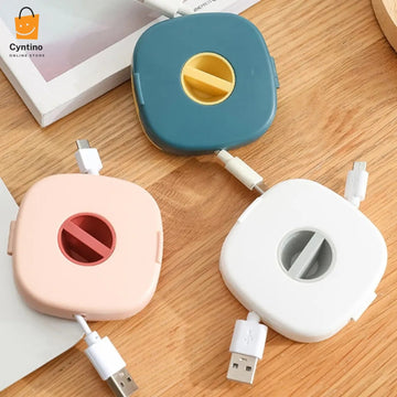 2-in-1 Mobile Holder & Cable Organizer Handsfree Phone Stand with Wire Storage Box Cyntinostore