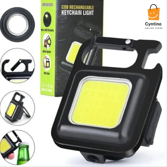 Keychain Flashlights USB Rechargeable, 360° Adjustable Pocket Torch with 4 Light Modes, Magnetic Base & Hook Compact LED Inspection Lamps for Camping Ar