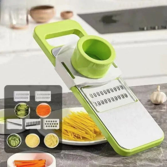 5-in-1 Stainless Steel Vegetable Cutter – Multifunctional Grater, Slicer, Shredder & Peeler Ar
