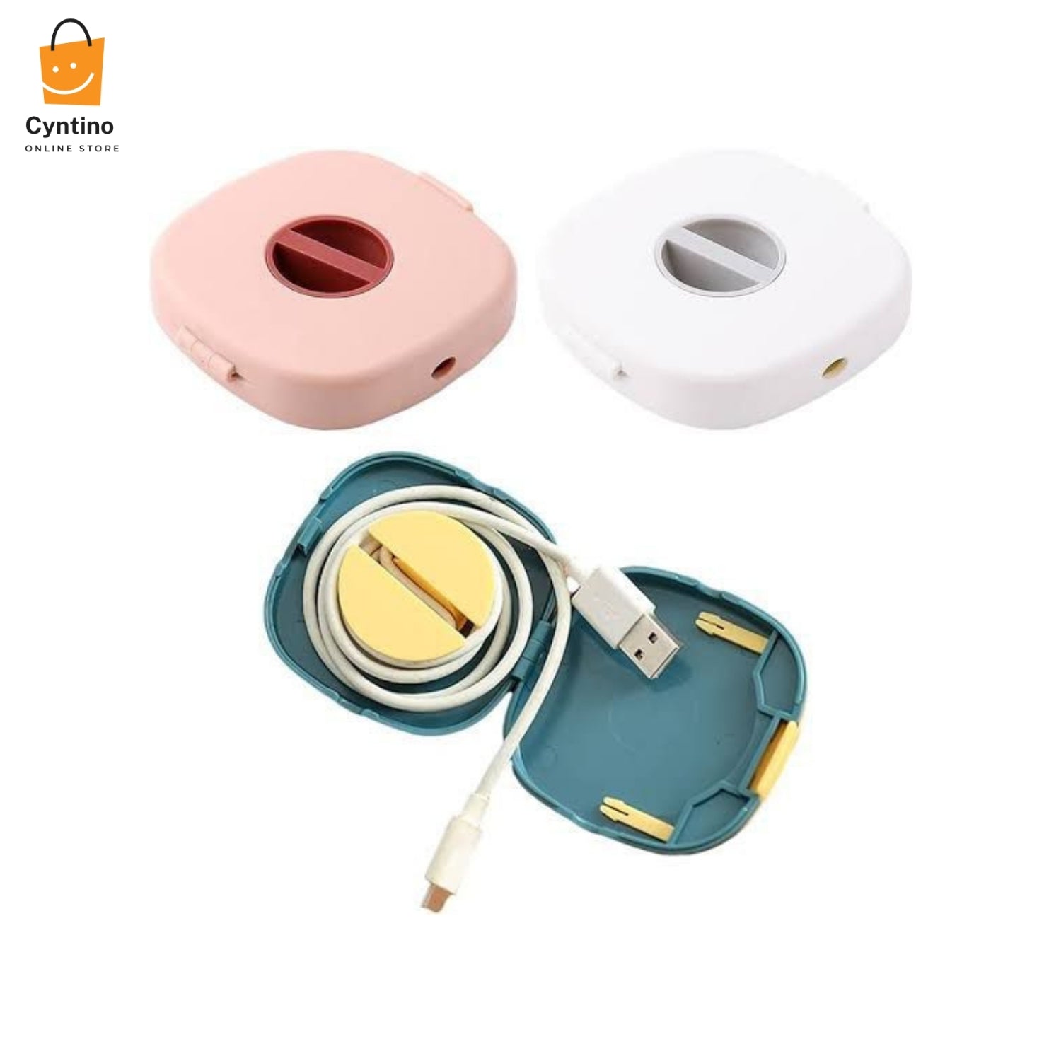 2-in-1 Mobile Holder & Cable Organizer Handsfree Phone Stand with Wire Storage Box Cyntinostore