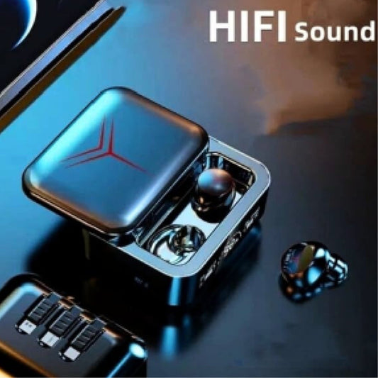 M88 Plus TWS Wireless Earbuds with LED Display, Type-C, HiFi 9D Stereo Sound, Bluetooth Earphones with Power Bank & 3 Charging Cables Ar